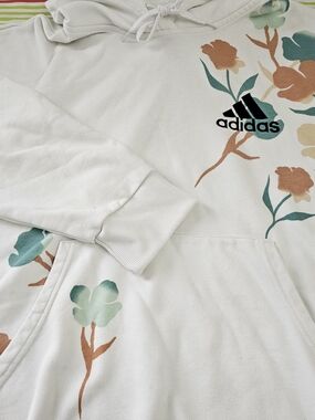 Adidas Hoodie with Teal & Coral Floral print